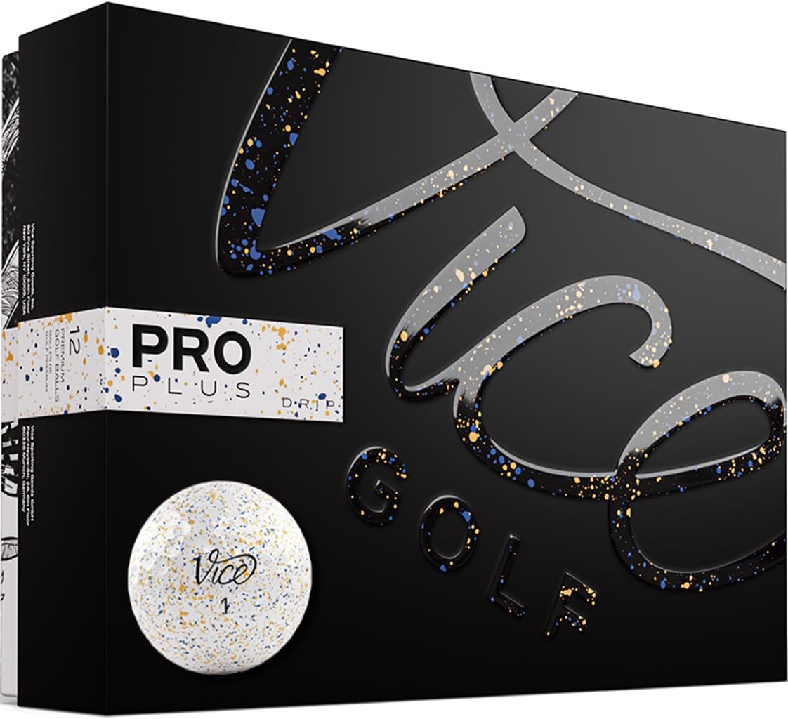 Vice Golf Limited Edition Pro Plus Golf Balls (Drip Navy Orange)