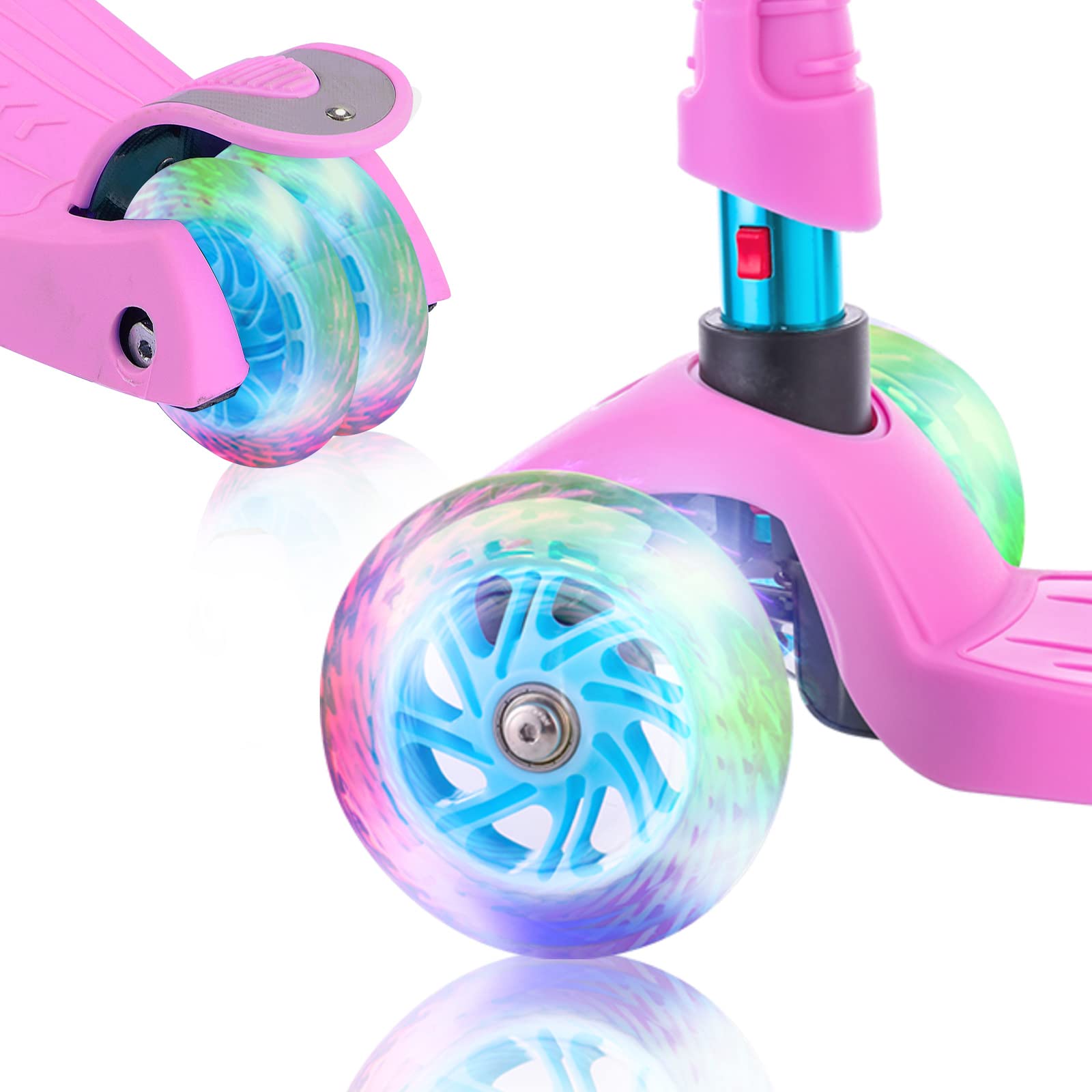 3 Wheel Scooter for Kids, Kids Scooter with Light Up Wheels, Sturdy Deck Design, and 4 Height Adjustable Suitable for Kid Ages 3