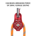 Newdoar Fixed Plate Micro Pulley,28Kn Ce Certified General Purpose Small Aluminum Rope Pulleys For Climbing/Aloft Work/Rappellin