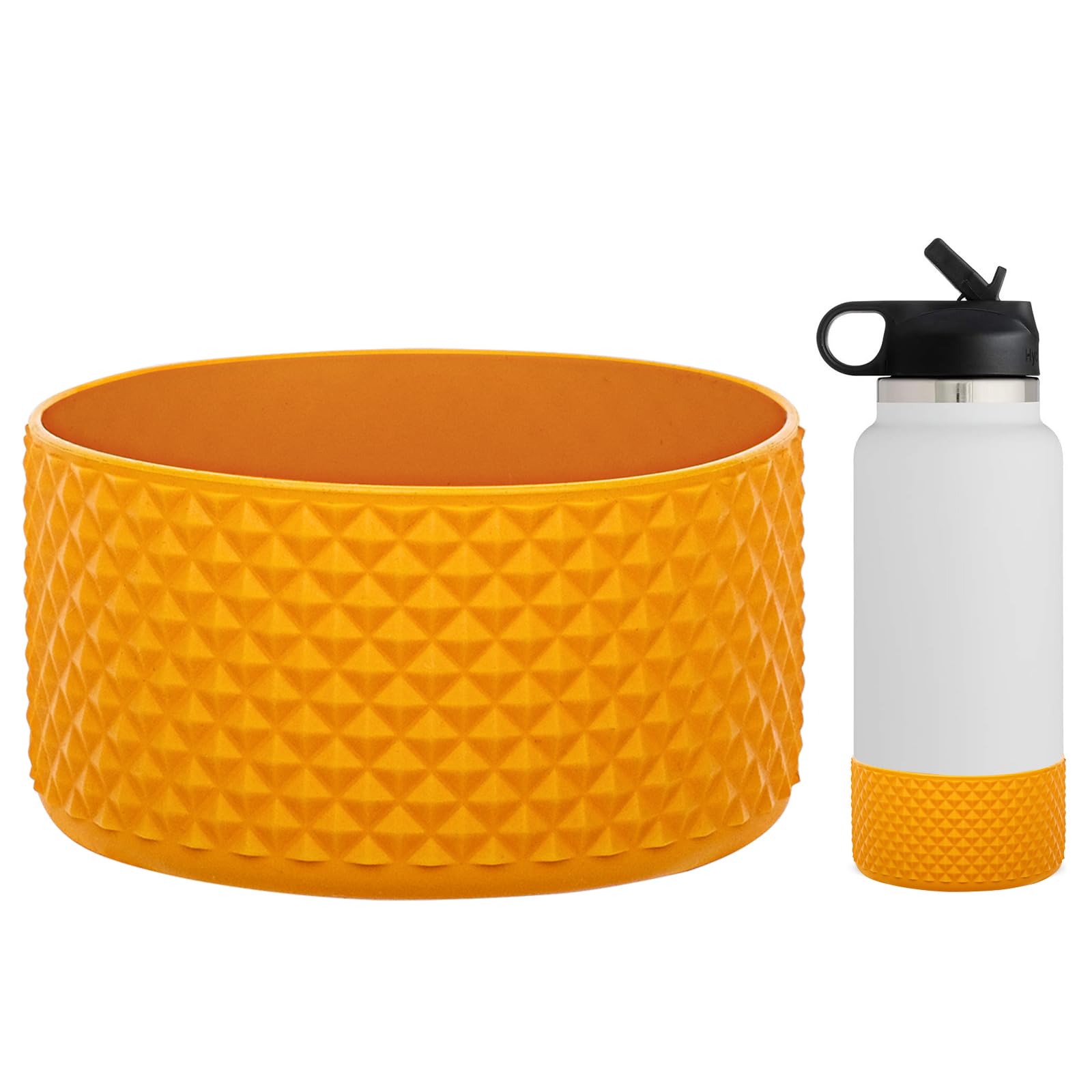 Wk Ieason Diomond Protective Silicone Sleeve Boot For 20-40Oz Stanley Tumbler And Compatible With 12Oz-24Oz Hydro Flask Wide Mou