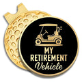 Geygie My Retirement Vehicle Black Gold Golf Ball Marker With Magnetic Hat Clip, Funny Golf Gifts And Accessories For Men Women 