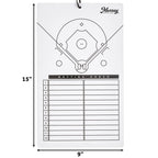 Murray Sporting Goods Baseball Dry Erase Coaches Clipboard | Double-Sided Baseball Lineup Clipboard Dry Erase White Board | Base