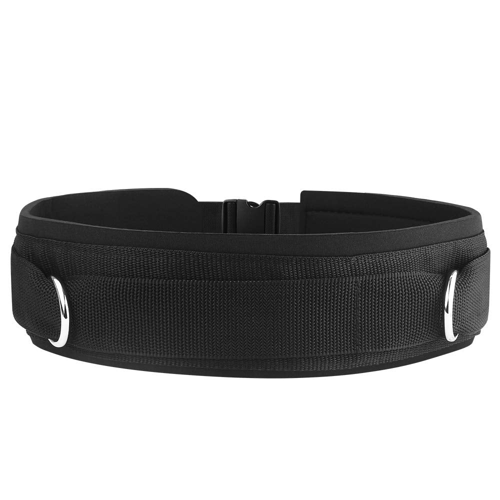 Hyvawo Waist Belt Neoprene Padded Gym Pulley Strap With Rings For Cable Machines Fitness Exercise Speed Agility Resistance Train