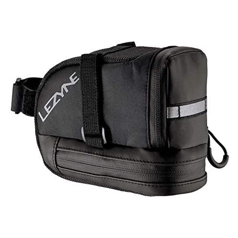 Lezyne S-Caddy Compact Wedge Cycling Saddle Bag with hook and loop Straps for Road and Mountain Bike, Small - Black