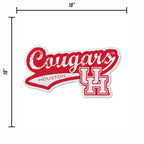 Rico Industries Ncaa Houston Cougars Distressed Shape Cut Pennant - Home And Living Room D  Cor - Soft Felt Ez To Hang