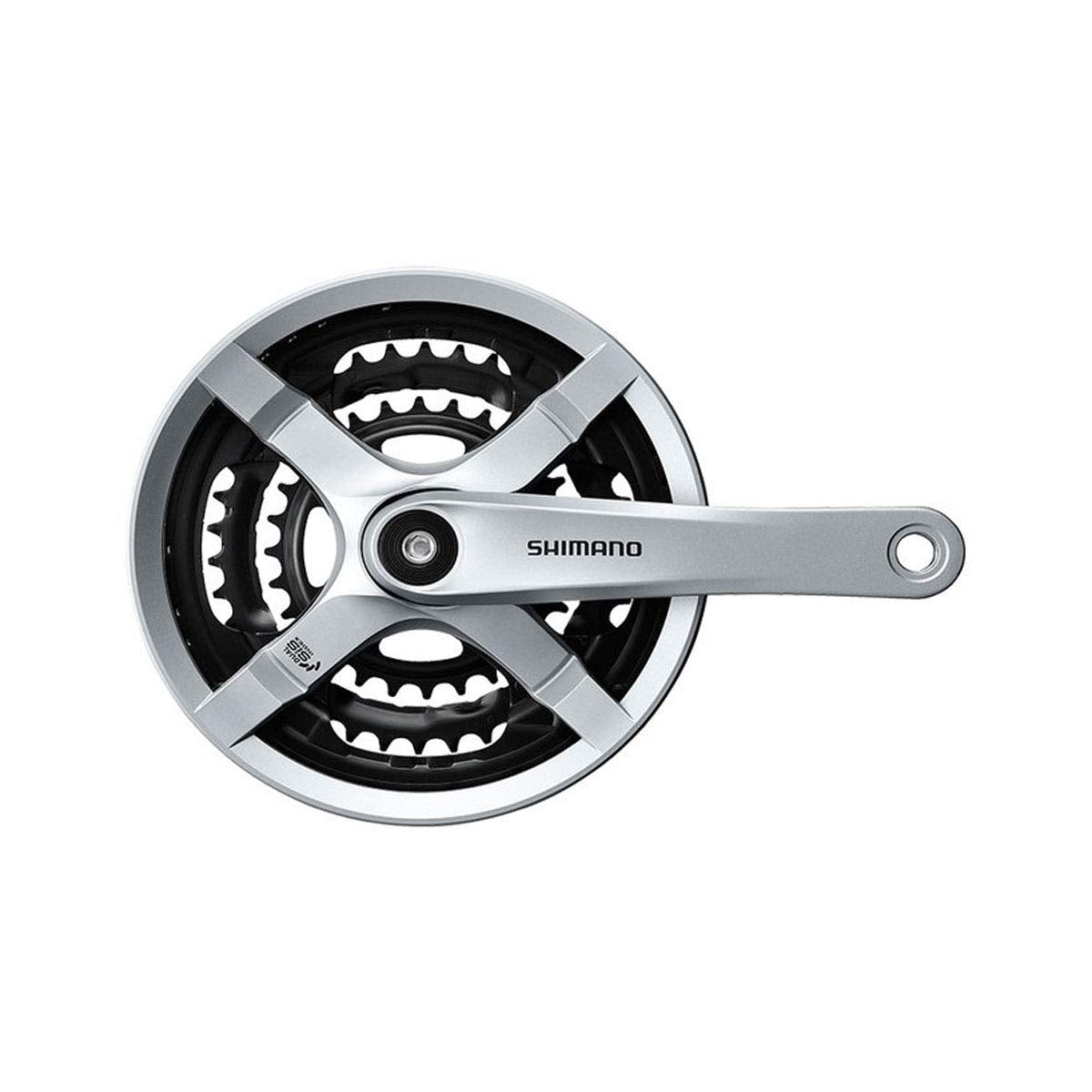 Shimano Tourney FCTY501 Crankset  170mm, 6/7/8Speed, 42/34/24t, Riveted, Square Taper JIS Spindle Interface, Silver