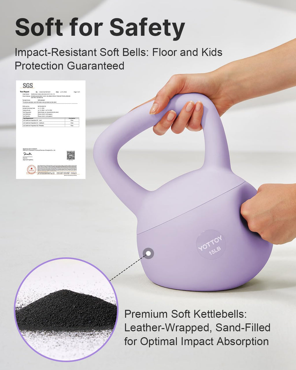 YOTTOY Soft Kettlebell,Kettlebell Anti-Slip Grip Weight for Home Workouts, Kettlebells Set Strength and Safety Guaranteed (Purpl