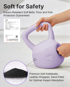 YOTTOY Soft Kettlebell,Kettlebell Anti-Slip Grip Weight for Home Workouts, Kettlebells Set Strength and Safety Guaranteed (Purpl