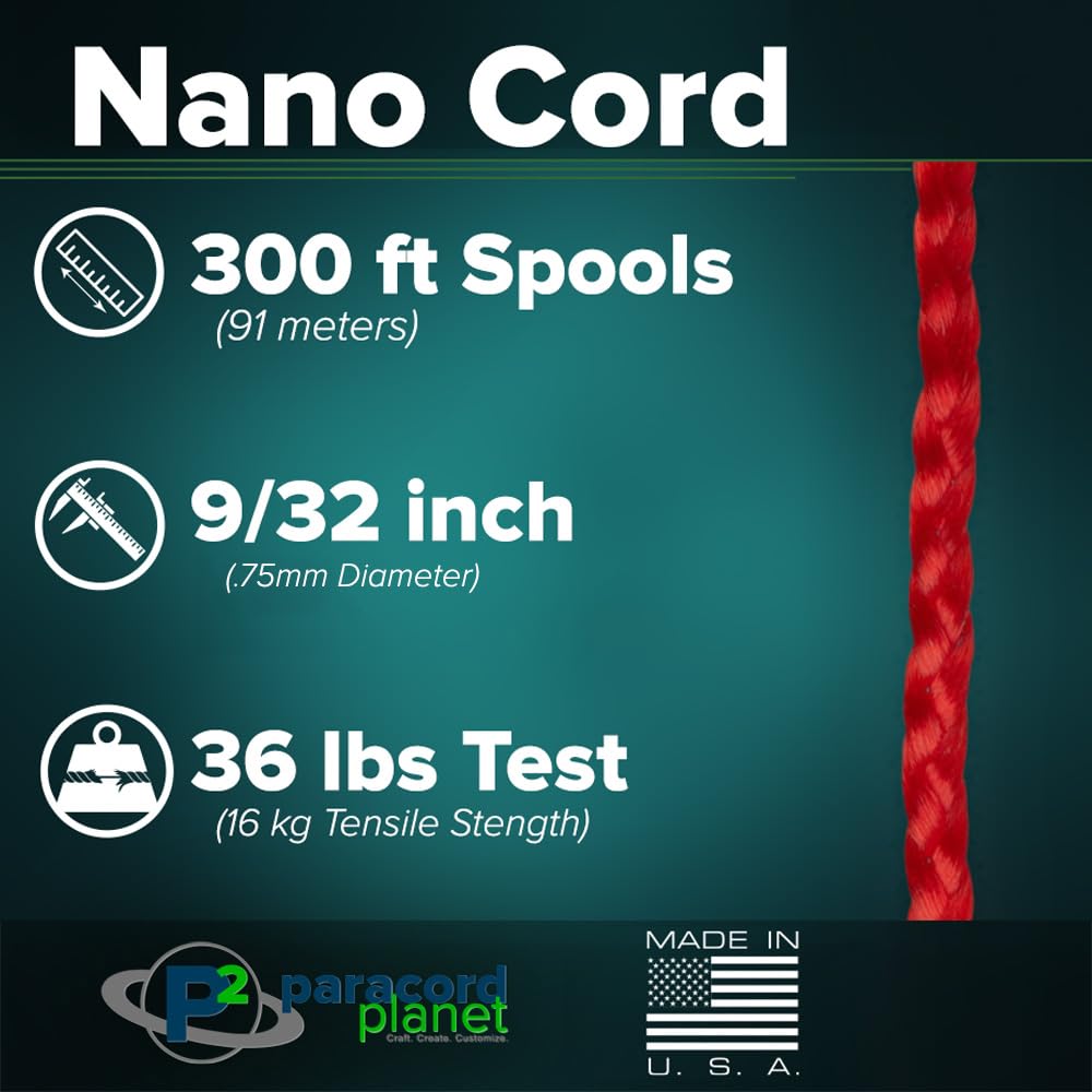 Paracord Planet Nano Cord -Lightweight Nylon Nano Paracord - Great For Arts & Crafts, Home D  Cor, Camping And More