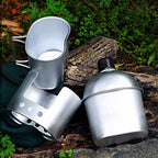 Canteen Cup Stove Pouch Kit Military Canteen With Cup For Outdoor Camping Survival Hiking Backpacking