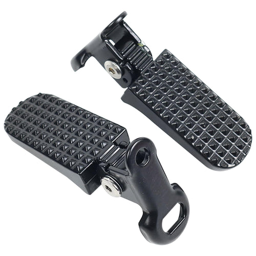 2Pcs Foldable Bike Rear Pedals, Aluminum Alloy Mini Foot Pedals, Non-Slip Corrugated Surface, Strong Bearing Force, Collapsible 