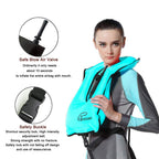 Rrtizan Snorkel Vest, Adults Portable Inflatable Swim Vest Jackets For Snorkeling Swimming Diving Safety(Blue)