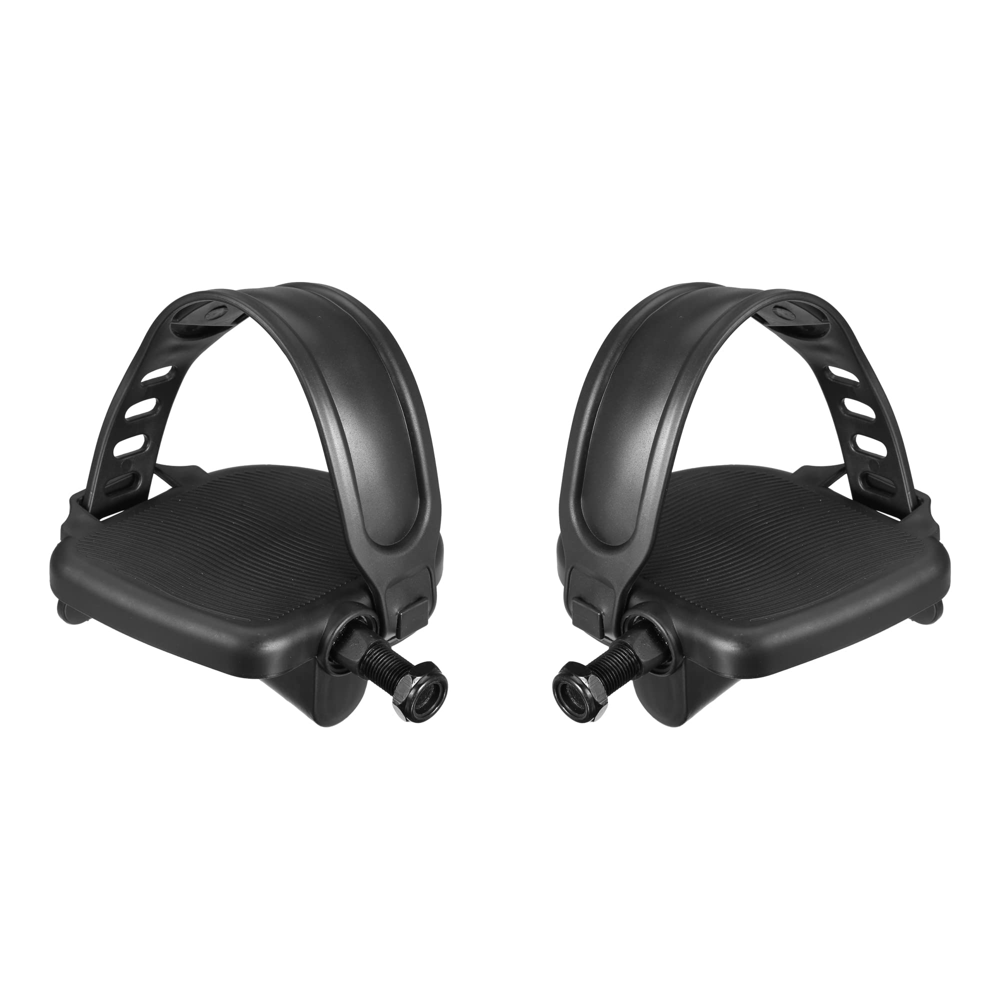 X AUTOHAUX 1 Pair Exercise Bike Pedals with Straps Indoor Cycling Parts Non Slip 9/16   Fixed Gear Bike Pedals
