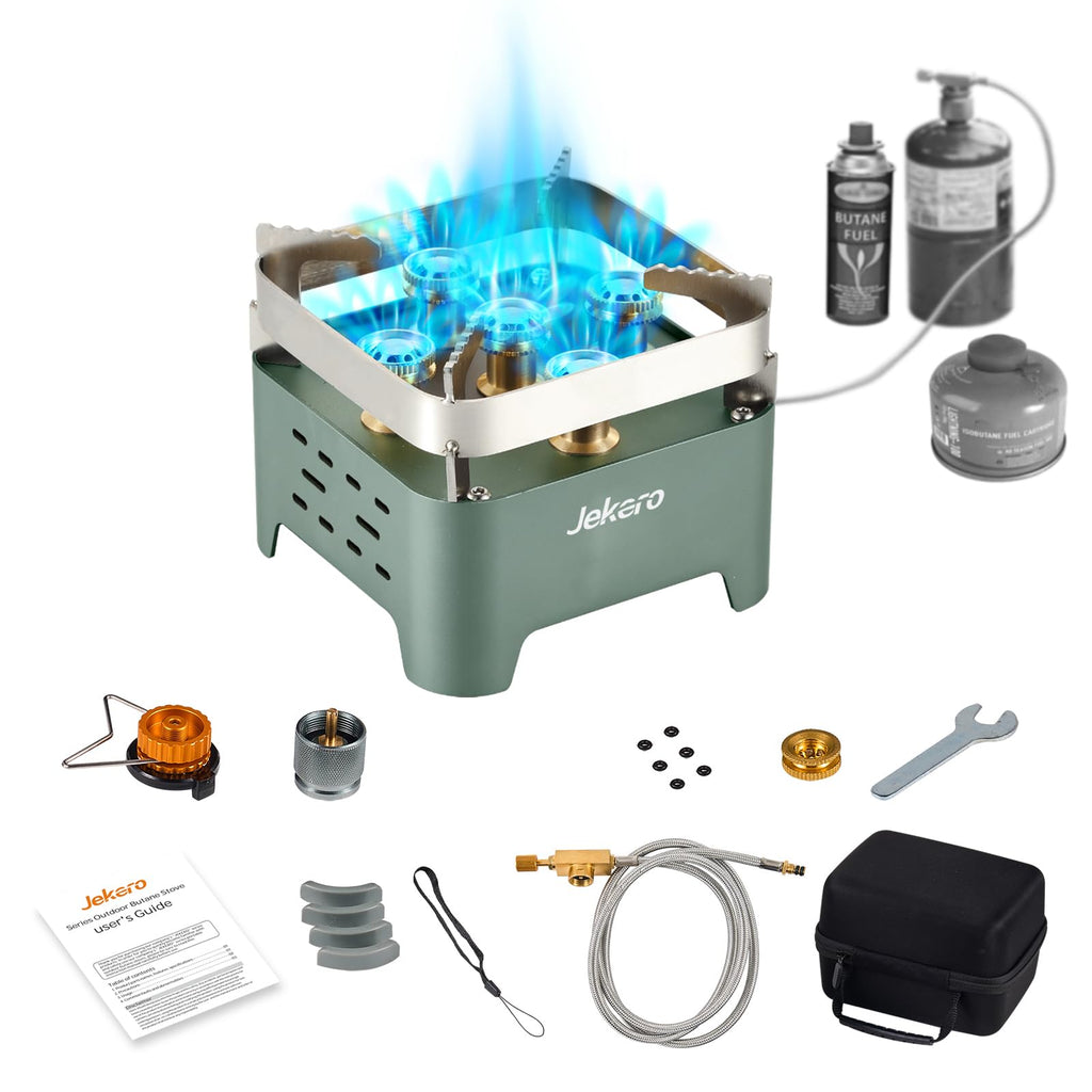 Camping Stove Portable Propane Camping Stove Small Outdoor Stove, 30,000 Btu Camp Stove,Windproof Single Butane Stove, With Carr