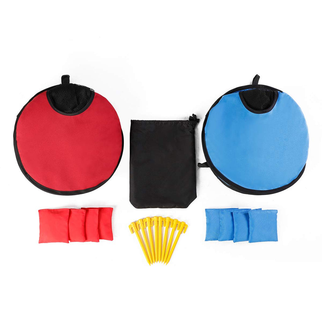 G4Free Portable Collapsible 5 Holes Cornhole Game Set With 8 Bean Bags Toss Game Size 3Ft X 2Ft For Camping Travel