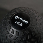 Titan Fitness 20 Lb Rubber Tread Slam Ball, Dead Bounce, 10In Diameter, Weight Workout - Throw, Catch, Slam, Twist