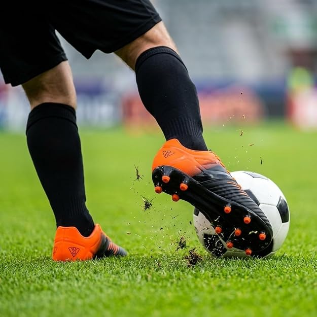 Vizari Liga Kids Firm Ground (FG) Soccer Cleats -Black/Orange, Youth Sizes 8C-Y Under $30