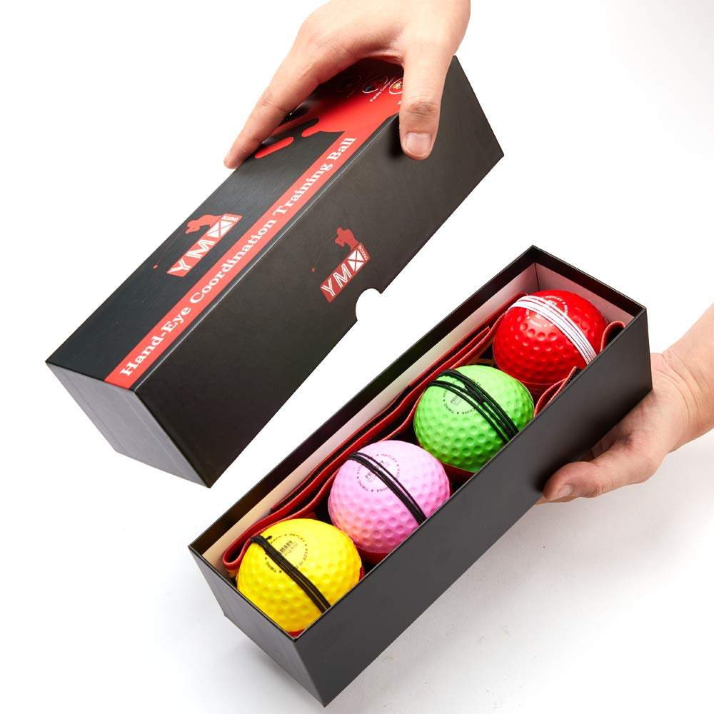 Ymx Boxing Ultimate Reflex Ball Set - 4 React Reflex Ball Plus 2 Adjustable Headband, Great For Reflex, Timing, Focus And Hand E