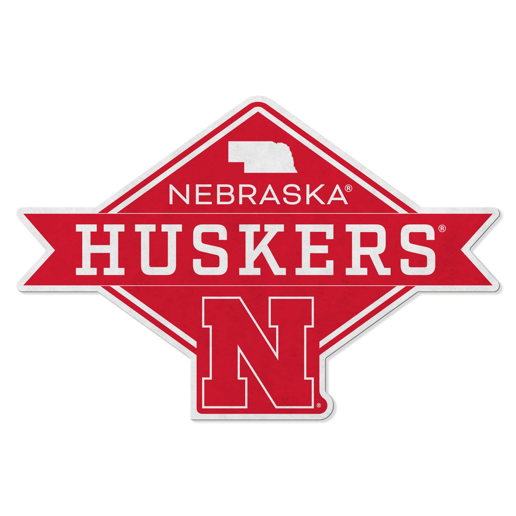 Rico Industries Ncaa Nebraska Cornhuskers Diamond Shape Cut Pennant - Home And Living Room D  Cor - Soft Felt Ez To Hang