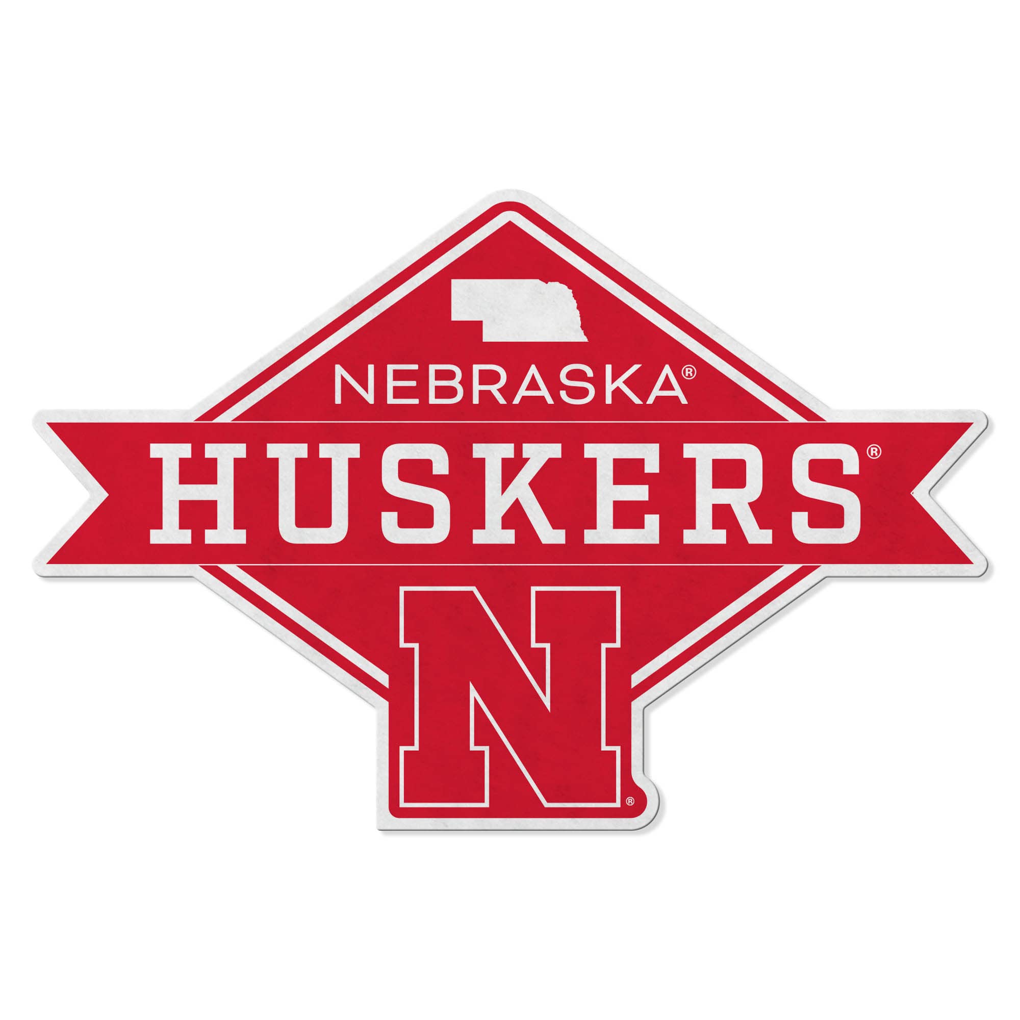 Rico Industries Ncaa Nebraska Cornhuskers Diamond Shape Cut Pennant - Home And Living Room D  Cor - Soft Felt Ez To Hang