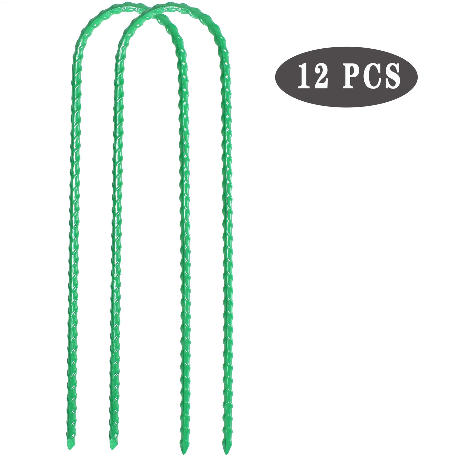 10''X2'' Trampolines Wind Stakes Green Heavy Duty U Shape Steel Garden Stakes Ground Anchors With Sharp End For Camping Tent, Ga