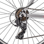 Huffy Hardtail Mountain Trail Bike 24 Inch, 26 Inch, 27.5 Inch, 26 Inch Wheels/20 Inch Frame, Gloss Nickel