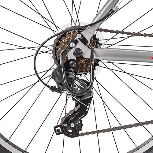 Huffy Hardtail Mountain Trail Bike 24 Inch, 26 Inch, 27.5 Inch, 26 Inch Wheels/20 Inch Frame, Gloss Nickel