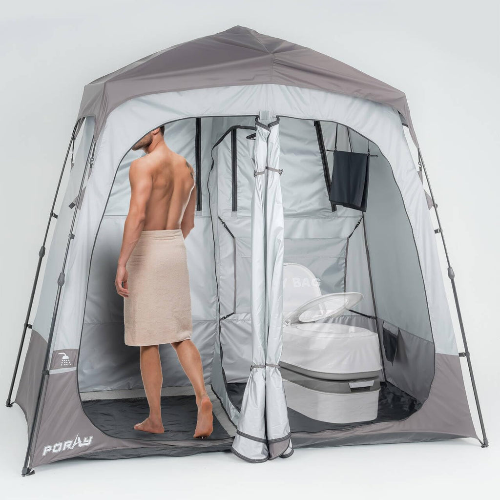 Portable Camping Shower Tent Deluxe Changing Room Easy Set Up Privacy Shelter,Large Toilet Tent With Floor Drain Design For Beac