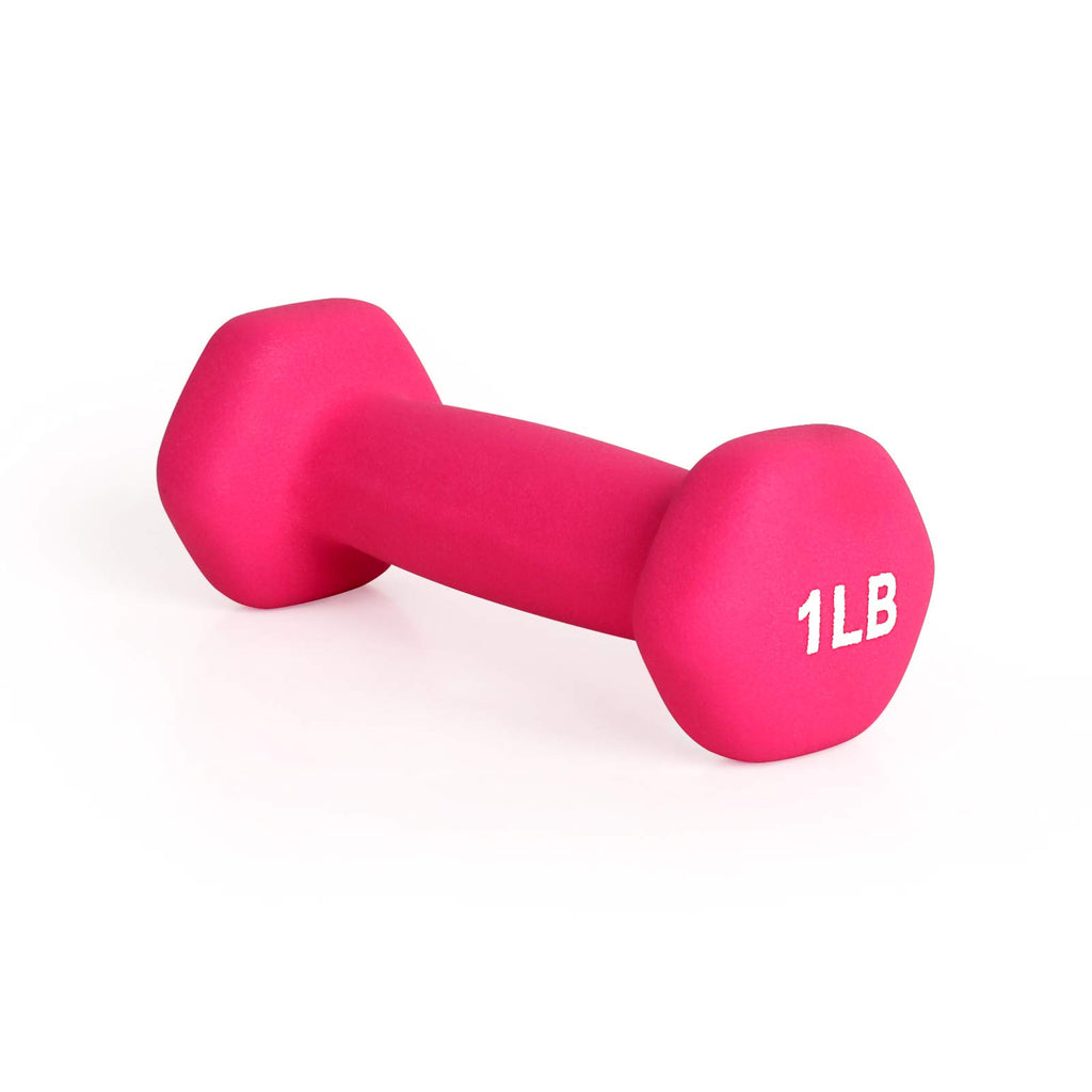 Lionscool Neoprene Coated Dumbbell Weights (Rose Pink 1Lb Pair)