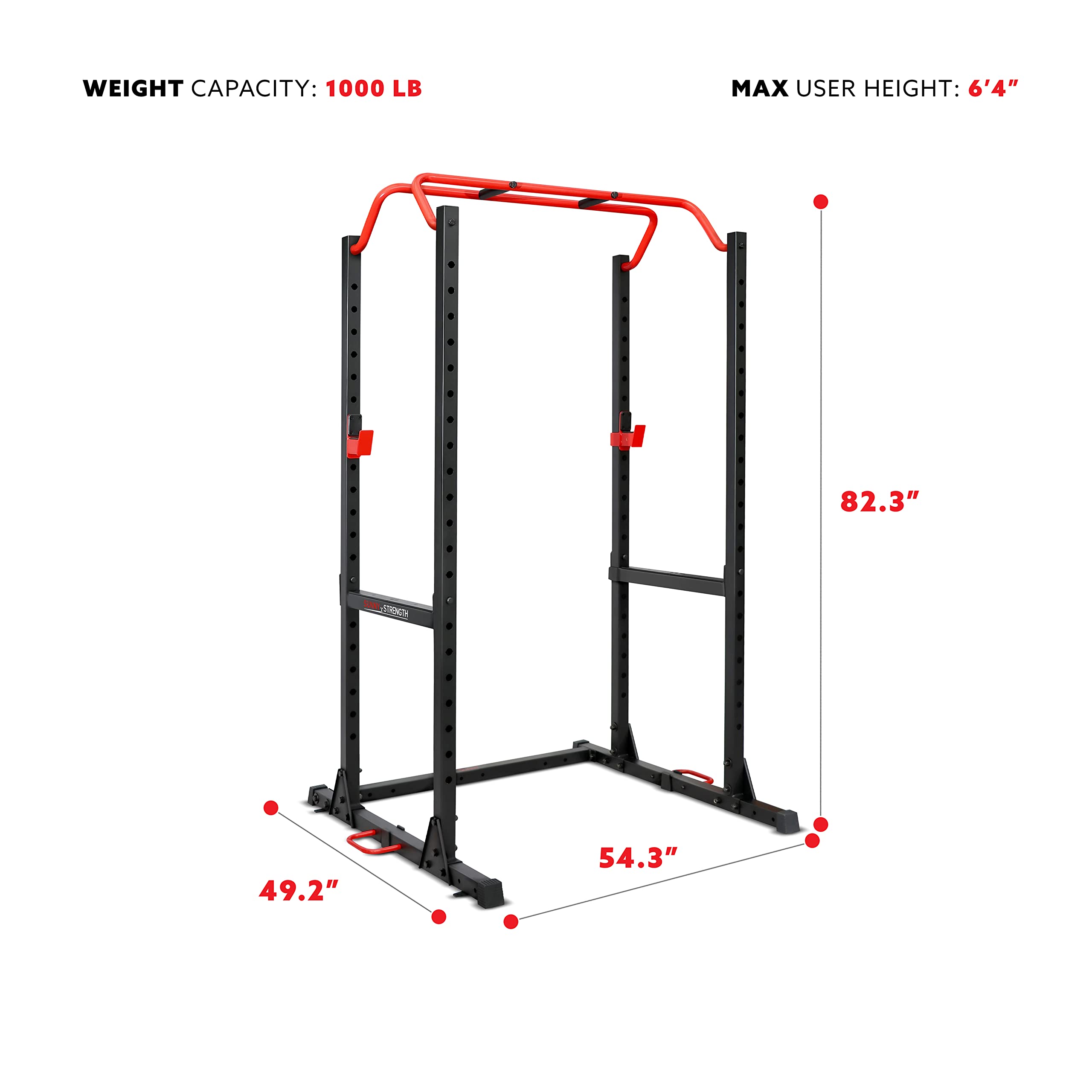 Sunny Health & Fitness Essential Power Cage Squat Rack - SF-XF921024