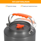 Redcamp 2L Outdoor Camping Kettle, Aluminum Water Pot With Carrying Bag, Compact Lightweight Camp Tea Kettle Coffee Pot For Hiki