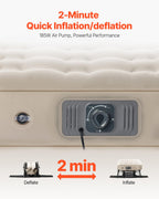 Vevor Air Mattress With Frame, Inflatable 1 Person Camping Cot With Built-In Pump, Portable Folding Air Beds Supports 300 Lbs, B
