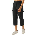 zsenoxaxi Womens Hiking Capri Pants Lightweight Stretchy Cropped Cargo Pants with Pockets for Outdoor Casual Travel(Black,XXXL)