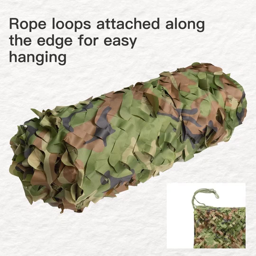 Loogu Camo Netting, Camouflage Netting For Sunshade, Camping, Shooting And Hunting And Many More (6.5X10Ft, 2Mx3M, Woodland Camo
