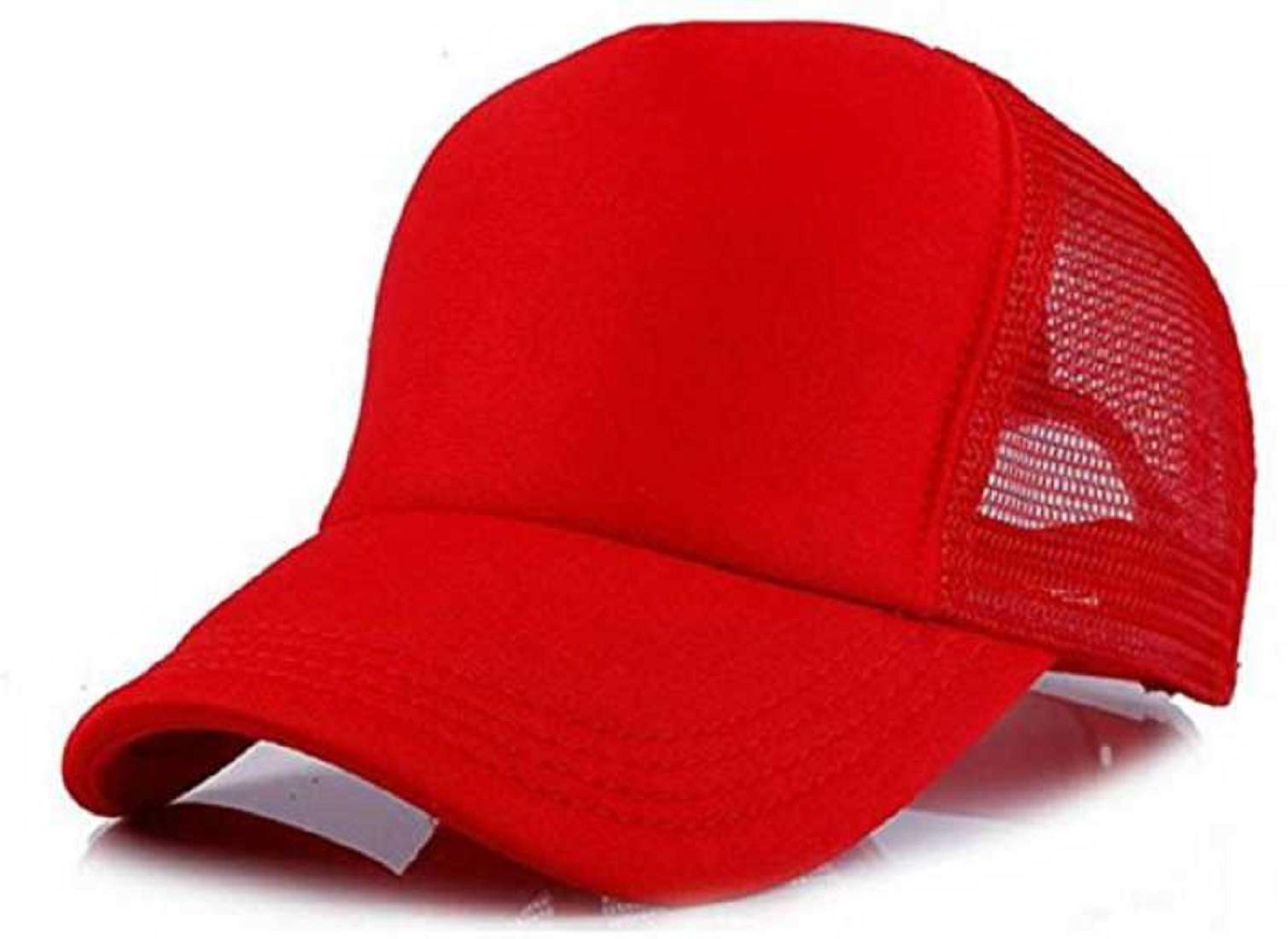 Zeydan Half Net Baseball Cap For Men And Women (Unisex) (Red)