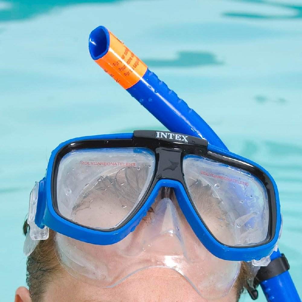 Intex 55648E Reef Rider Swim Set Mask With Snorkel Blue 19.5 X 8.75 X 3.375''