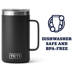 Yeti Rambler 24 Oz Mug, Vacuum Insulated, Stainless Steel With Magslider Lid, Black