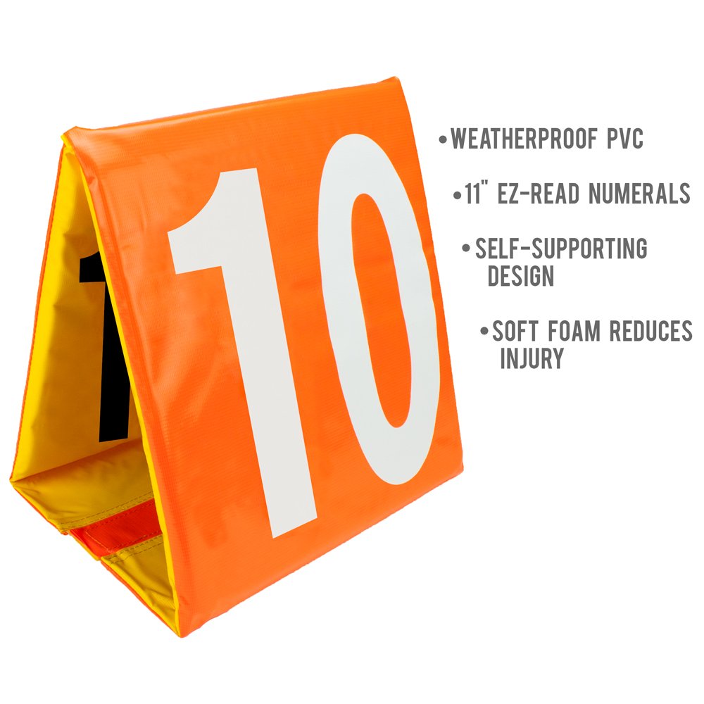 Day & Night Football Yard Markers, Full Set Of 11 By Crown Sporting Goods