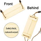 Outdoor Swing, Kinspory Swing Set For Backyard, Adjustable Nylon Rope With Hanging Tree Straps Kit, Wooden Swing Seat For Indoor