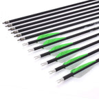 Archery 28Inch Carbon Arrow Practice Hunting Arrows With100 Grain Removable Tips For Compound & Recurve Bow(Pack Of 12)