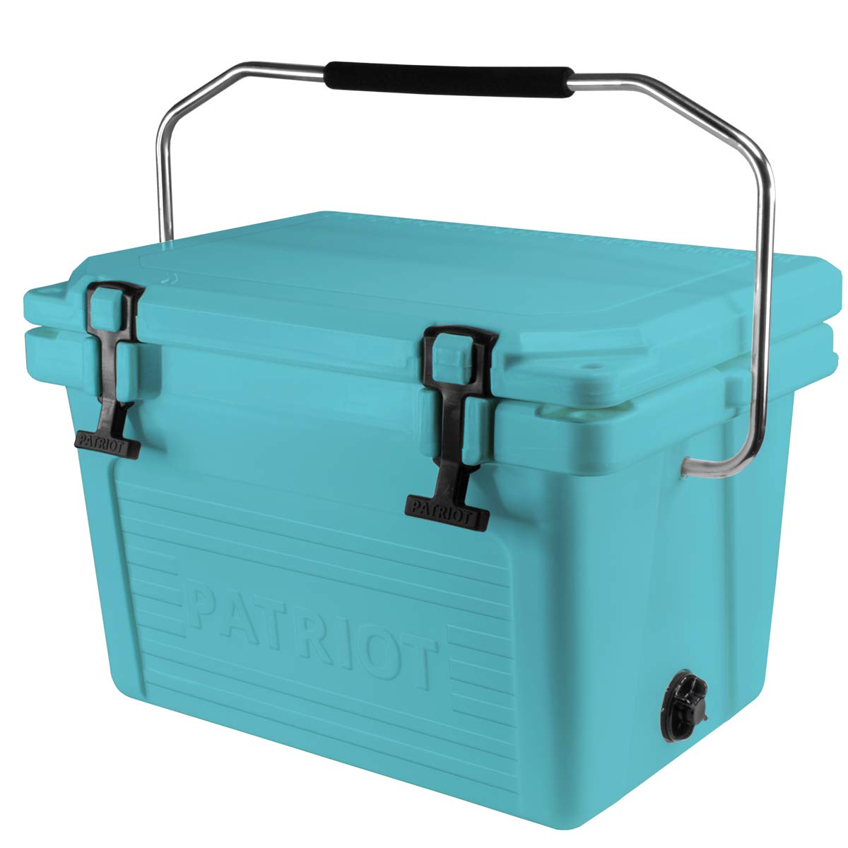 Patriot Coolers 20 Quart Rotomolded Cooler - 24 Can Ice Chest With Sturdy Handle, Heavy Duty Rubber Latches, And Convenient Quic