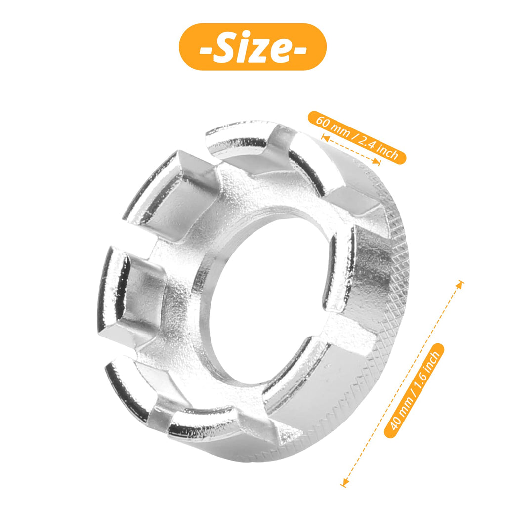 Jawflew Spoke Wrench - 8 Way Bike Rim Truing Tool Hard Steel Bicycle Spoke Tool For Adjust Bicycle Wheel Tension (Silver-1Pc)