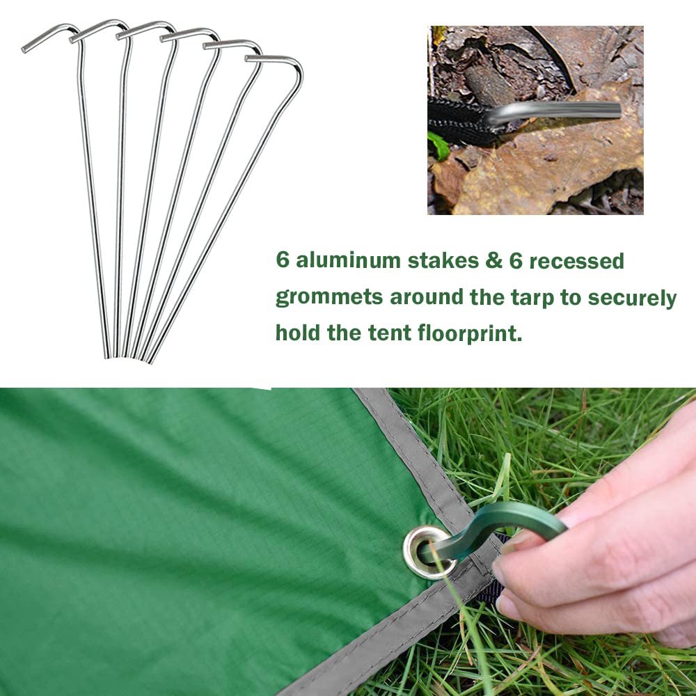 Tent Footprint, Ayamaya Pu 3000 Waterproof Tent Ground Cloth 6Ft X 7Ft Small Size For 2-3 Person Family Camping Tents Ground She