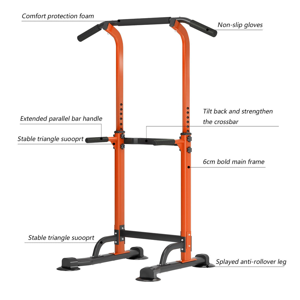 Sogespower Power Tower Dip Station Pull Up Bar For Home Gym Adjustable Height Strength Training Workout Equipment,Pull Up Bar St