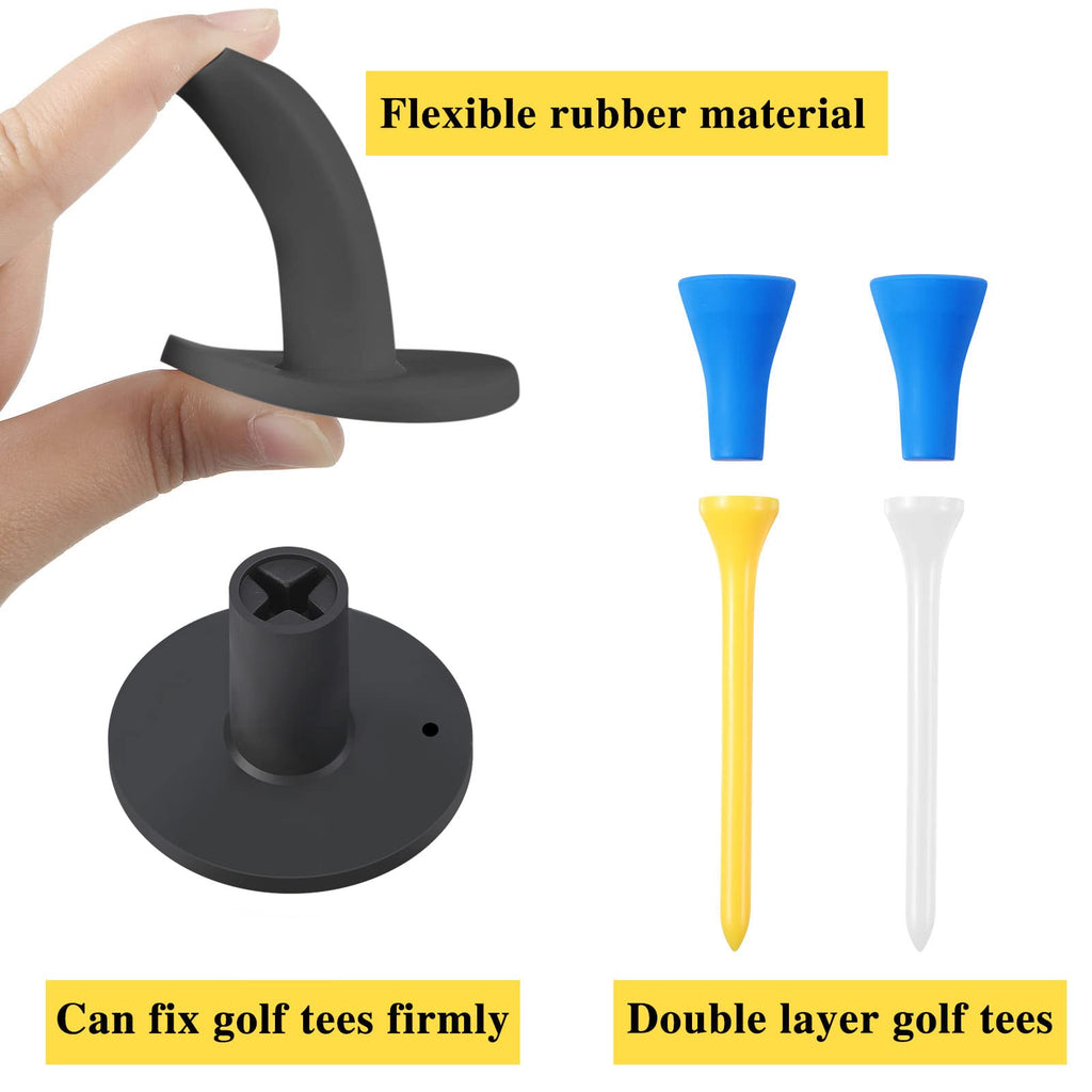 12 Pieces Golf Range Tees Set Rubber Golf Tees For Range Mats Driving Range 6 Pieces For Practice Mat Mixed Size(White, Yellow,