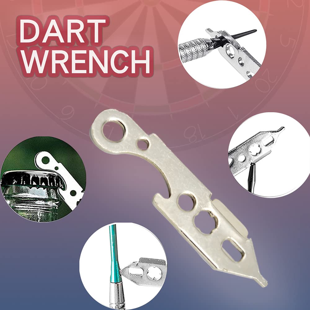Dart Accessory Kit For Soft Tip And Steel Tip With Dart Rubber O Ring, Dart Sharpener, Dart Wrench Tool, Shaft And Dart Point Re