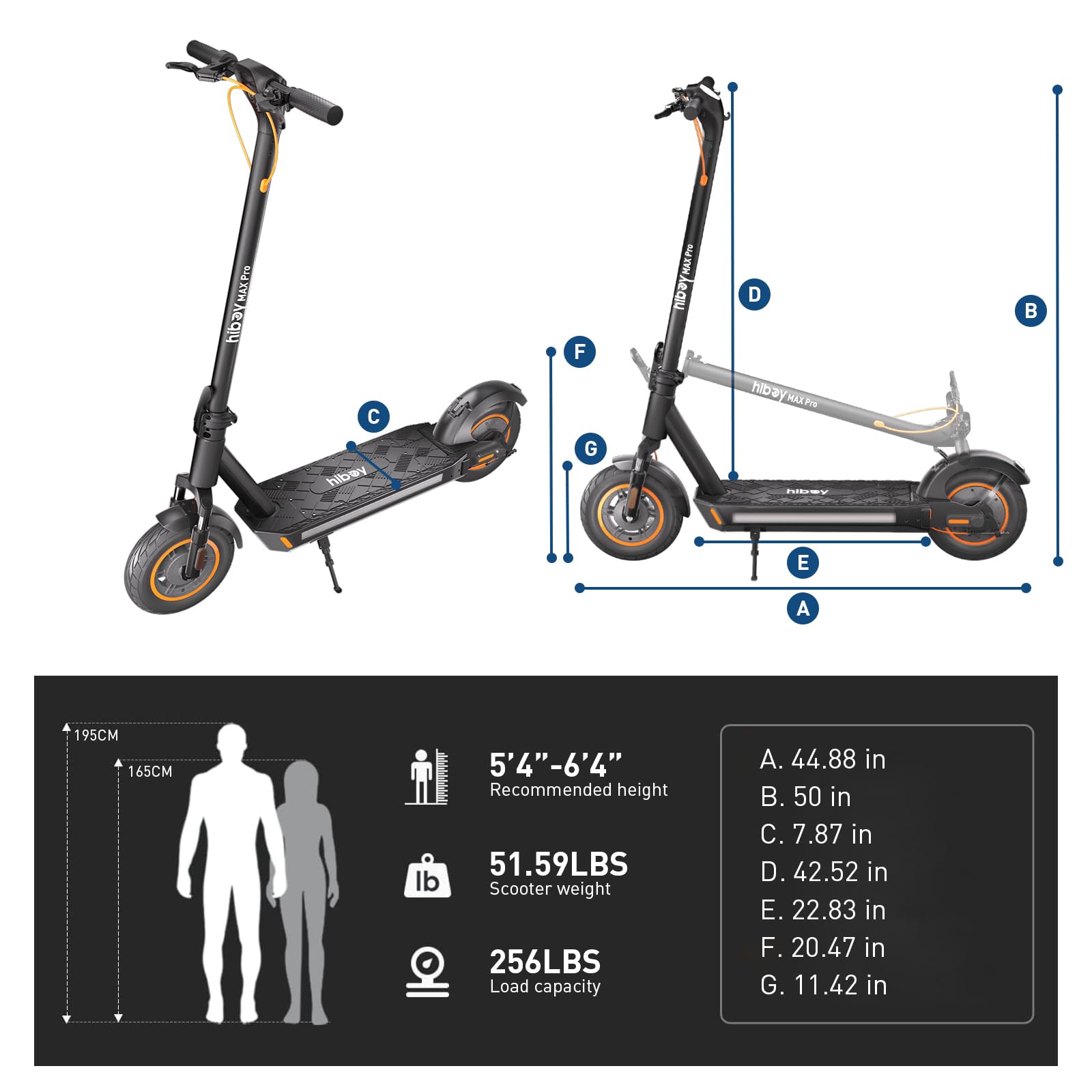 Hiboy MAX Pro Electric Scooter, 46.6 Mi Long Range, 22 MPH Power by 650W MAX Motor, 11 Pneumatic Tires, Split Hub Design, Dual