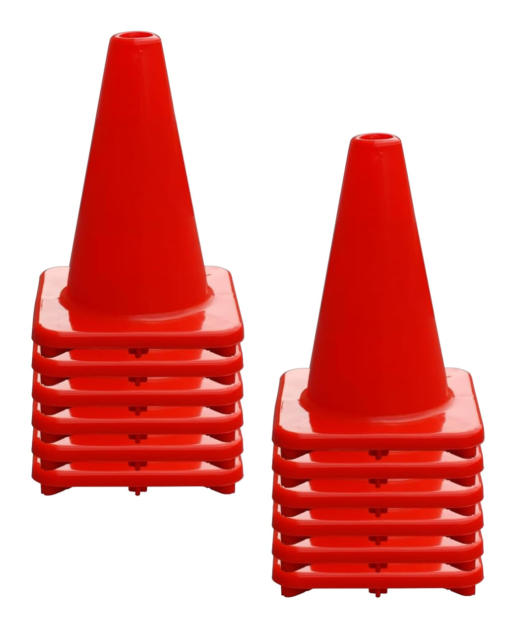 Versatyle Set Of 12 Flexible Heavy Duty Safety Cones 2In / 6In / 9In / 12In / 18In / 28In For Traffic Cones, Agility Soccer Trai