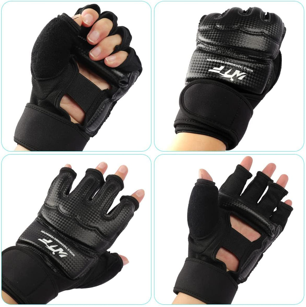 Punch Bag Training Gloves, Langray Taekwondo Karate Gloves For Sparring Martial Arts Boxing Training For Adults And Kids,Black S