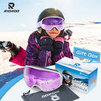 RIOROO Kids Ski Goggles, Toddler Snowboard Goggles For Boys Girls Aged 3-14, 100% UV Protection OTG Ski Goggles
